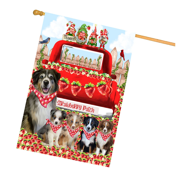 Australian Shepherd Dogs House Flag: Explore a Variety of Custom Designs, Double-Sided, Personalized, Weather Resistant, Home Outside Yard Decor, Dog Gift for Pet Lovers