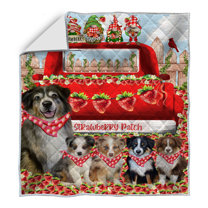 Australian Shepherd Bedspread Quilt, Bedding Coverlet Quilted, Explore a Variety of Designs, Personalized, Custom, Dog Gift for Pet Lovers