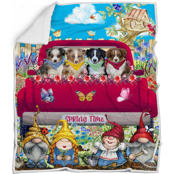 Australian Shepherd Blanket: Explore a Variety of Personalized Designs, Bed Cozy Sherpa, Fleece and Woven, Custom Dog Gift for Pet Lovers