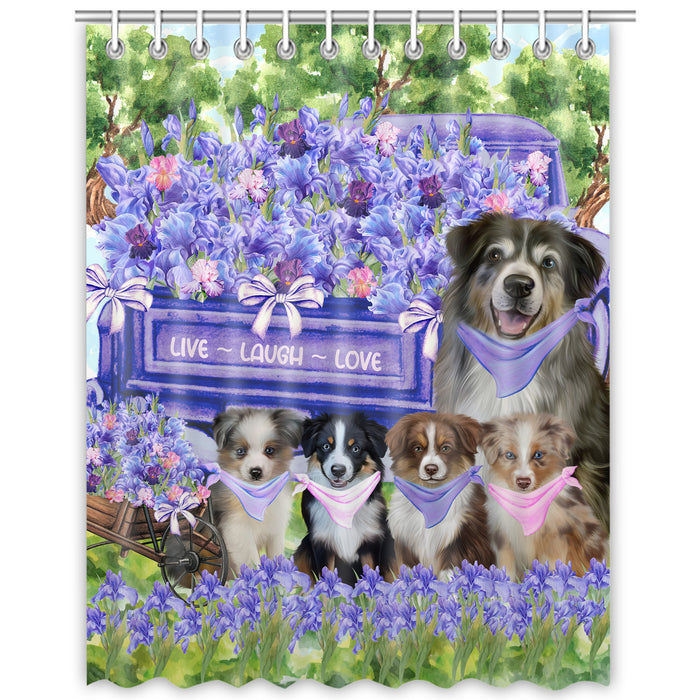 Australian Shepherd Shower Curtain: Explore a Variety of Designs, Halloween Bathtub Curtains for Bathroom with Hooks, Personalized, Custom, Gift for Pet and Dog Lovers