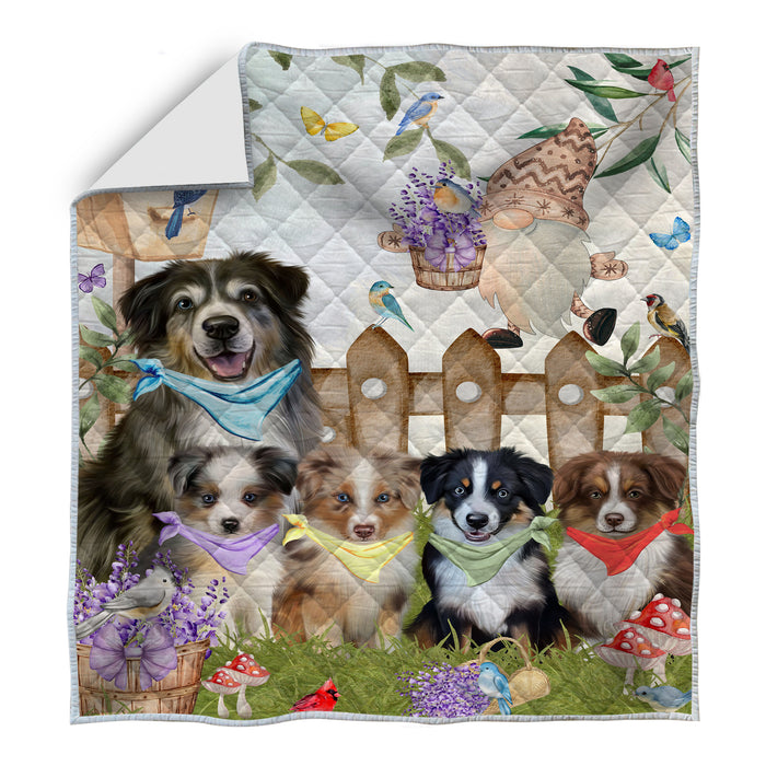 Australian Shepherd Quilt, Explore a Variety of Bedding Designs, Bedspread Quilted Coverlet, Custom, Personalized, Pet Gift for Dog Lovers
