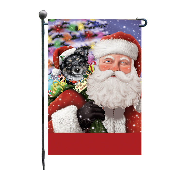 Personalized Santa Carrying Australian Shepherd Dog and Christmas Presents Custom Garden Flag GFLG63707