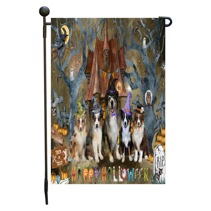 Australian Shepherd Dogs Garden Flag: Explore a Variety of Designs, Personalized, Custom, Weather Resistant, Double-Sided, Outdoor Garden Halloween Yard Decor for Dog and Pet Lovers