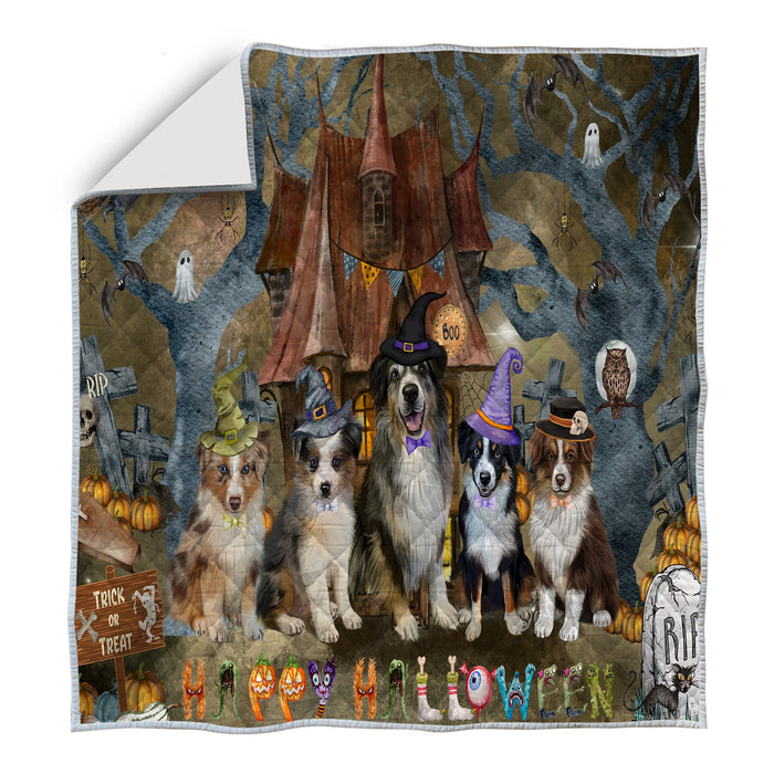 Australian Shepherd Bedspread Quilt, Bedding Coverlet Quilted, Explore a Variety of Designs, Personalized, Custom, Dog Gift for Pet Lovers