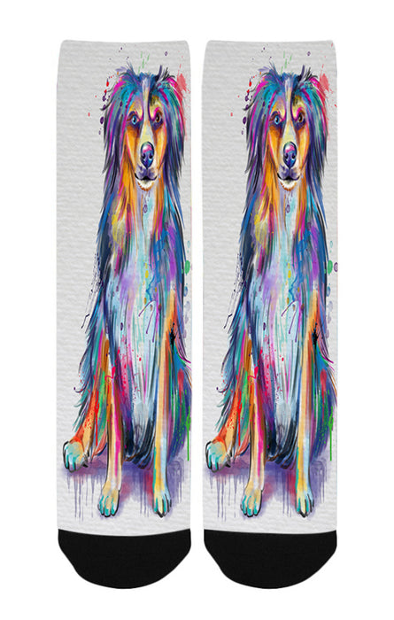 Watercolor Australian Shepherd Dog Women's Casual Socks