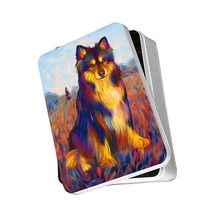 Mystic Blaze Australian Shepherd Dog Photo Storage Tin PITN53572