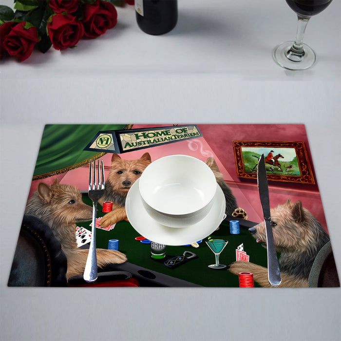 Home of  Australian Terrier Dogs Playing Poker Placemat