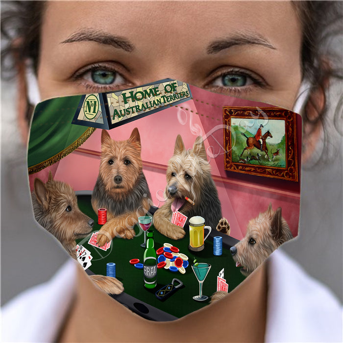 Home of Australian Terrier Dogs Playing Poker Face Mask FM49762