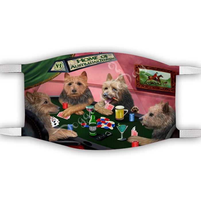 Home of Australian Terrier Dogs Playing Poker Face Mask FM49762