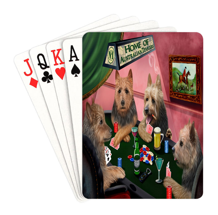 Home of Australian Terrier Dogs Playing Poker Playing Card Decks