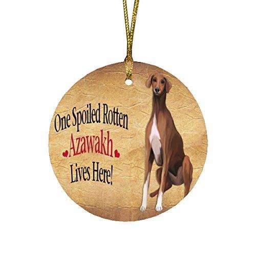 Azawakh Spoiled Rotten Dog Round Christmas Ornament