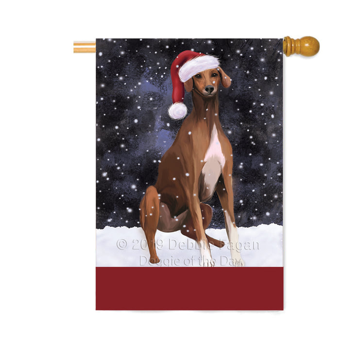 Personalized Let It Snow Happy Holidays Azawakh Dog Custom House Flag FLG-DOTD-A62300