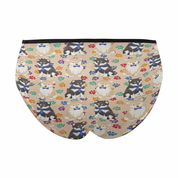 Shiba Inu Dogs Blue  Women&#039;s High Waist Briefs (Model L26)