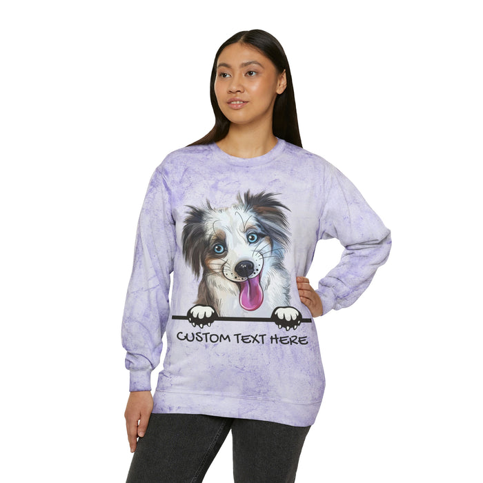 Custom Dog Personalized Unisex Color Blast Crewneck Sweatshirt