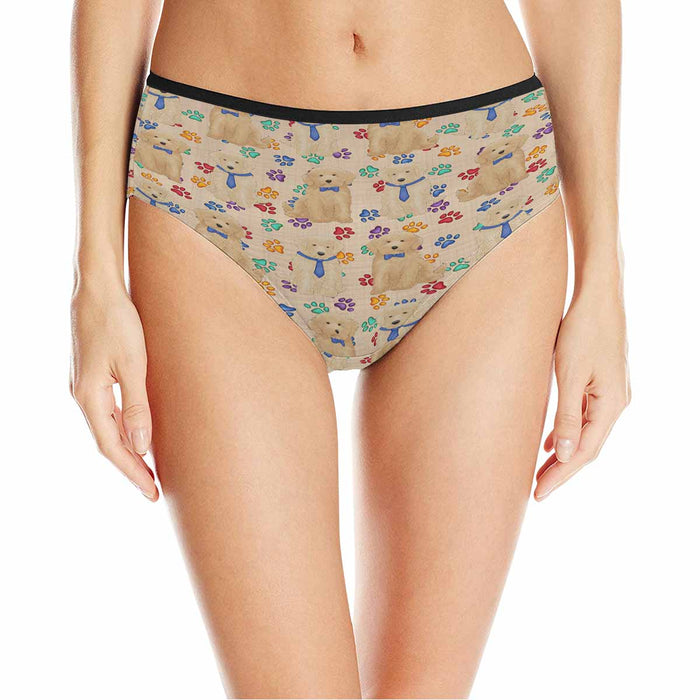 Goldendoodle Dogs Blue  Women&#039;s High Waist Briefs (Model L26)