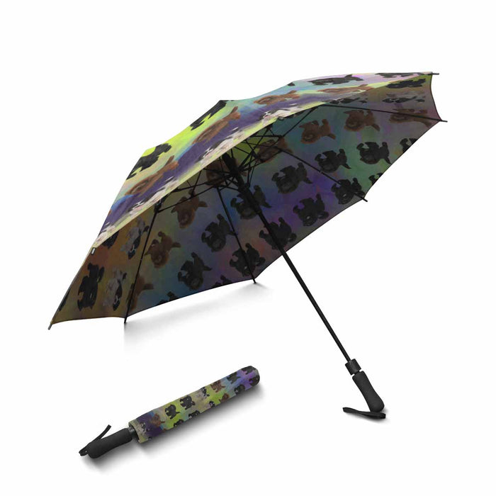 Newfoundland Dogs  Semi-Automatic Foldable Umbrella