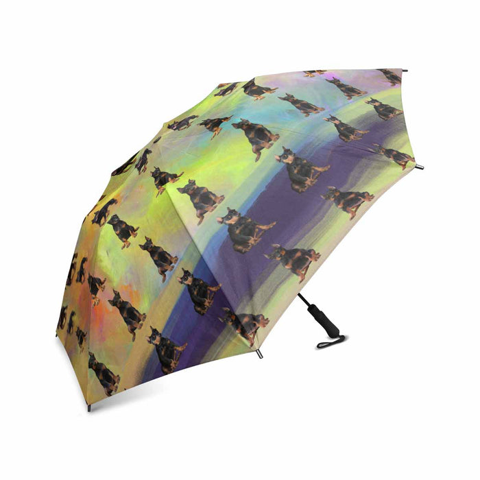 Doberman Pinscher Dog  Semi-Automatic Foldable Umbrella