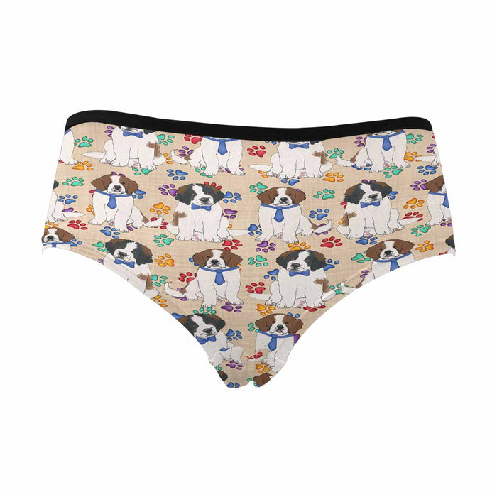 Saint Bernard Dogs Blue  Women&#039;s High Waist Briefs (Model L26)