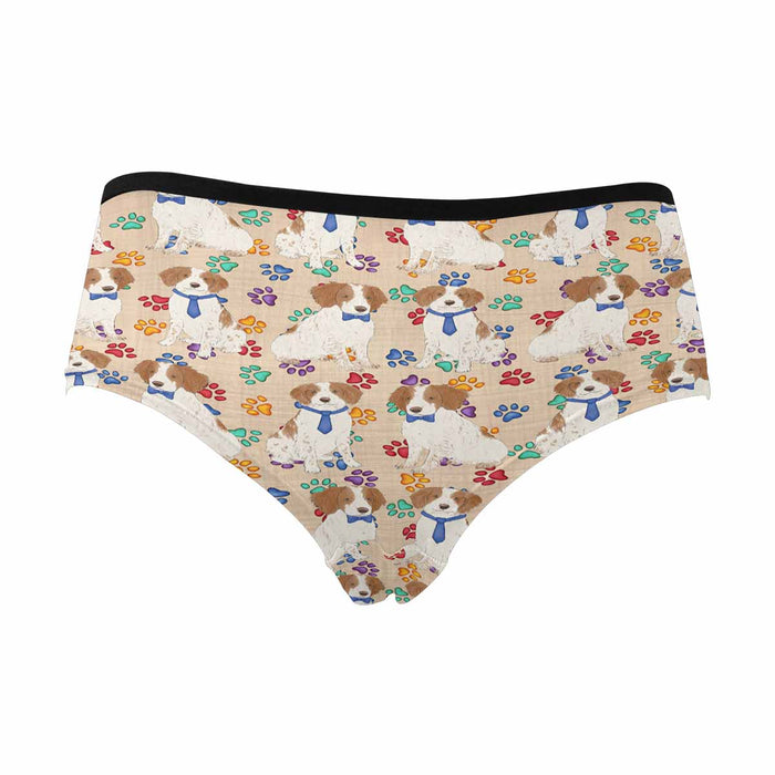 Brittany Spaniel Dogs Blue  Women&#039;s High Waist Briefs (Model L26)