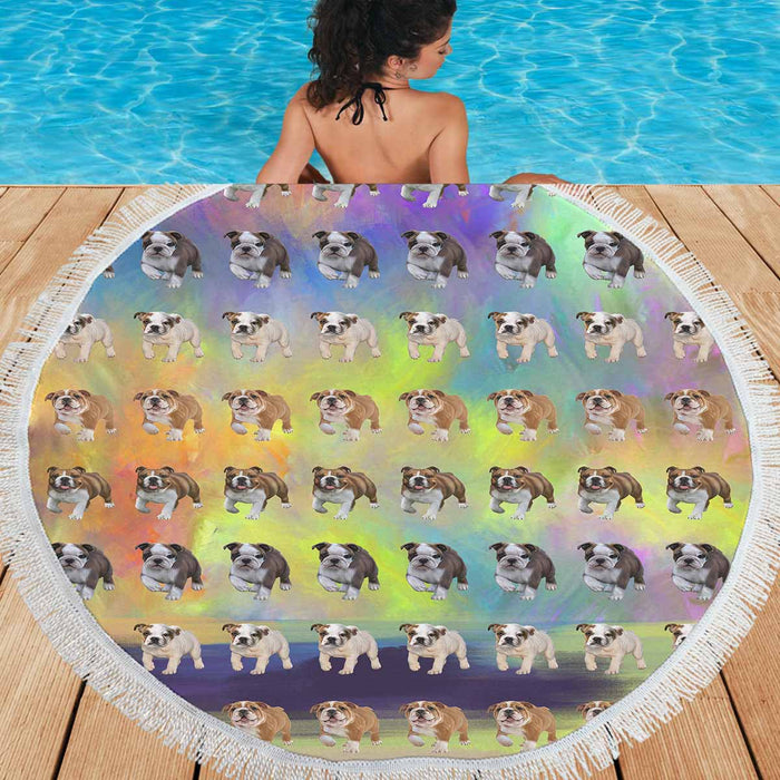 Bulldogs  Round Beach Mat 59’’