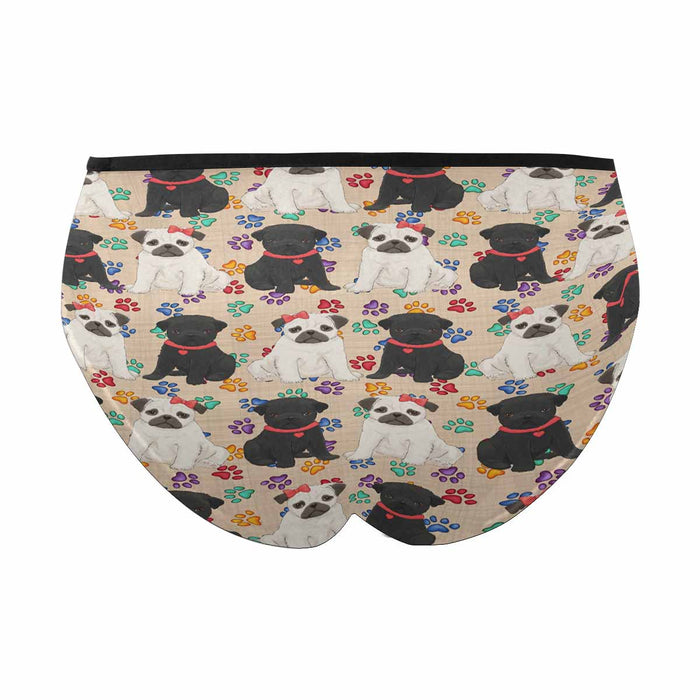 Pug Dogs Red  Women&#039;s High Waist Briefs (Model L26)