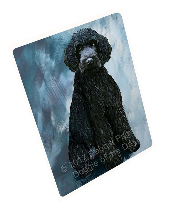 Barbet Black Dog Art Portrait Print Woven Throw Sherpa Plush Fleece Blanket