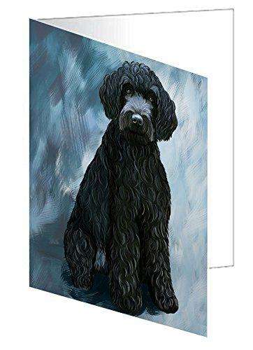 Barbet Black Dog Handmade Artwork Assorted Pets Greeting Cards and Note Cards with Envelopes for All Occasions and Holiday Seasons