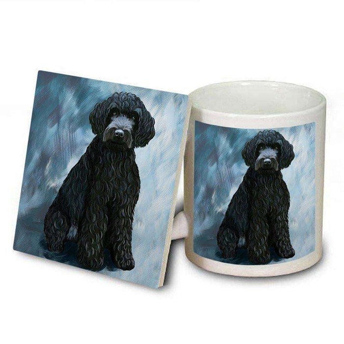 Barbet Black Dog Mug and Coaster Set