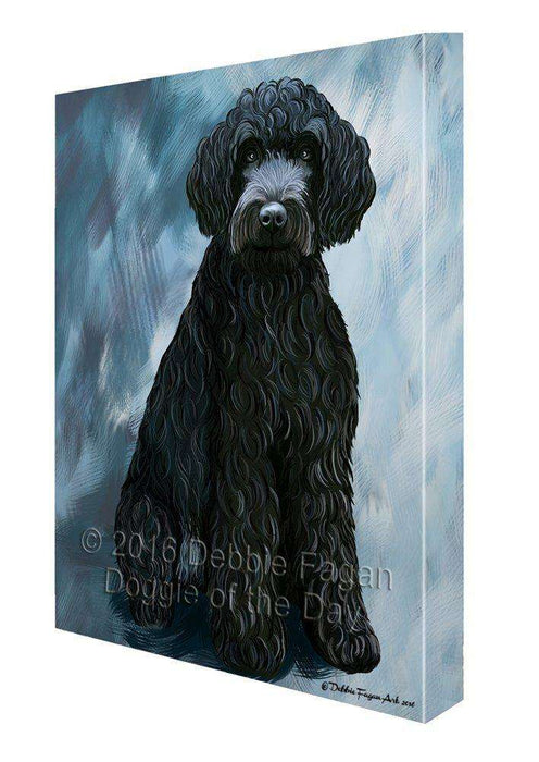 Barbet Black Dog Painting Printed on Canvas Wall Art