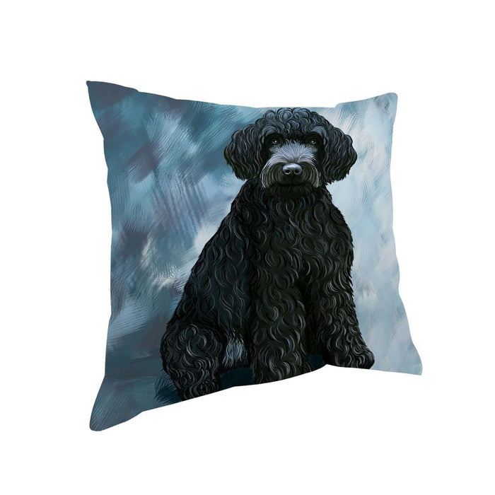Barbet Black Dog Throw Pillow