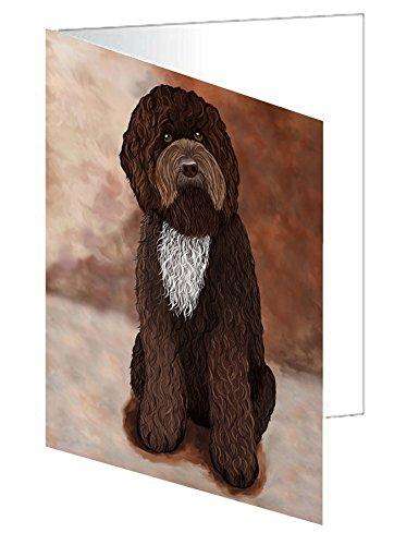 Barbet Brown Dog Handmade Artwork Assorted Pets Greeting Cards and Note Cards with Envelopes for All Occasions and Holiday Seasons