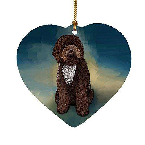 Barbet Dog Heart Christmas Ornament