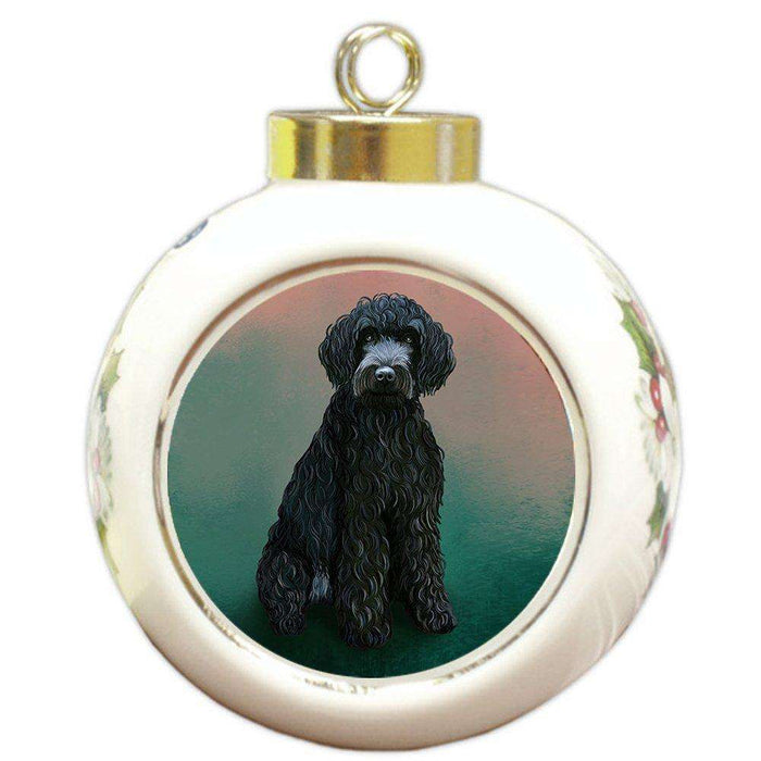 Barbet Dog Round Ball Christmas Ornament