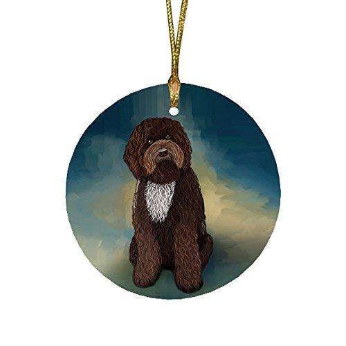 Barbet Dog Round Christmas Ornament