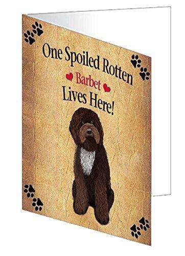 Barbet Spoiled Rotten Dog Handmade Artwork Assorted Pets Greeting Cards and Note Cards with Envelopes for All Occasions and Holiday Seasons