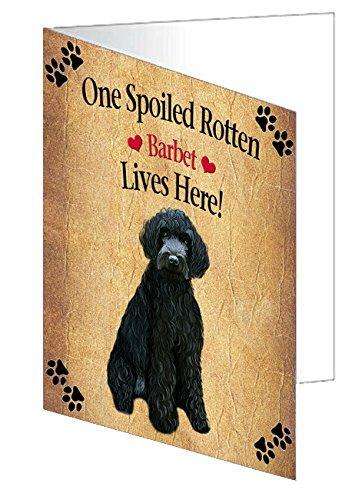 Barbet Spoiled Rotten Dog Handmade Artwork Assorted Pets Greeting Cards and Note Cards with Envelopes for All Occasions and Holiday Seasons