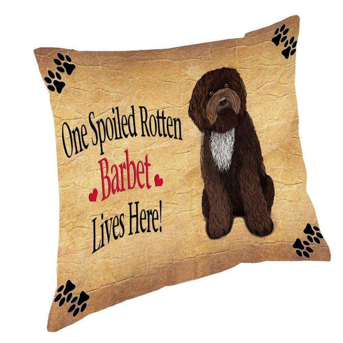 Barbet Spoiled Rotten Dog Throw Pillow