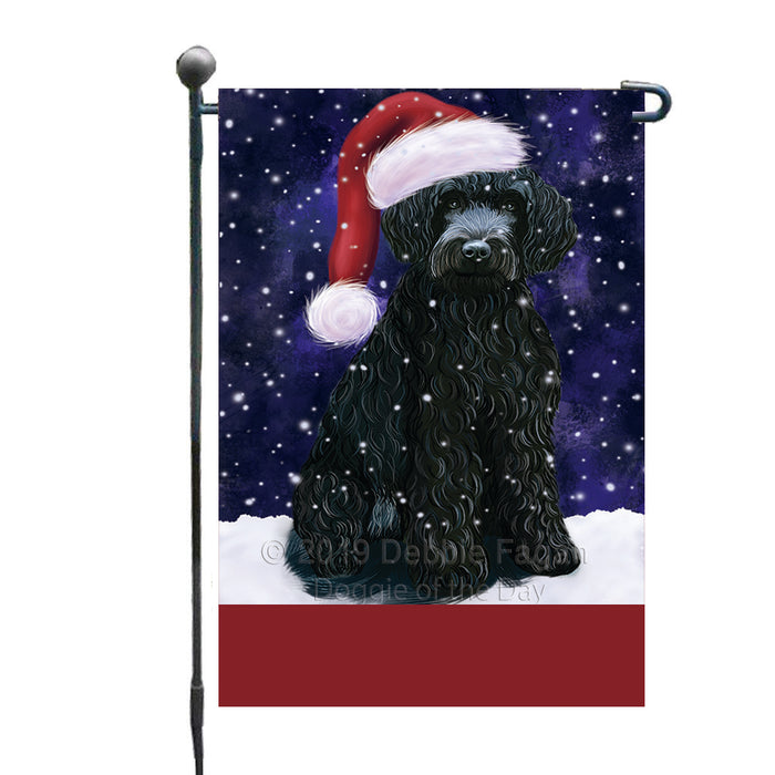 Personalized Let It Snow Happy Holidays Barbet Dog Custom Garden Flags GFLG-DOTD-A62246