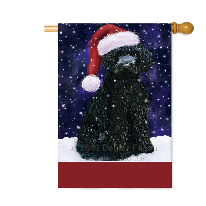 Personalized Let It Snow Happy Holidays Barbet Dog Custom House Flag FLG-DOTD-A62302