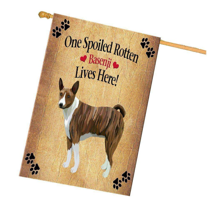 Basenji African Hunting Spoiled Rotten Dog House Flag