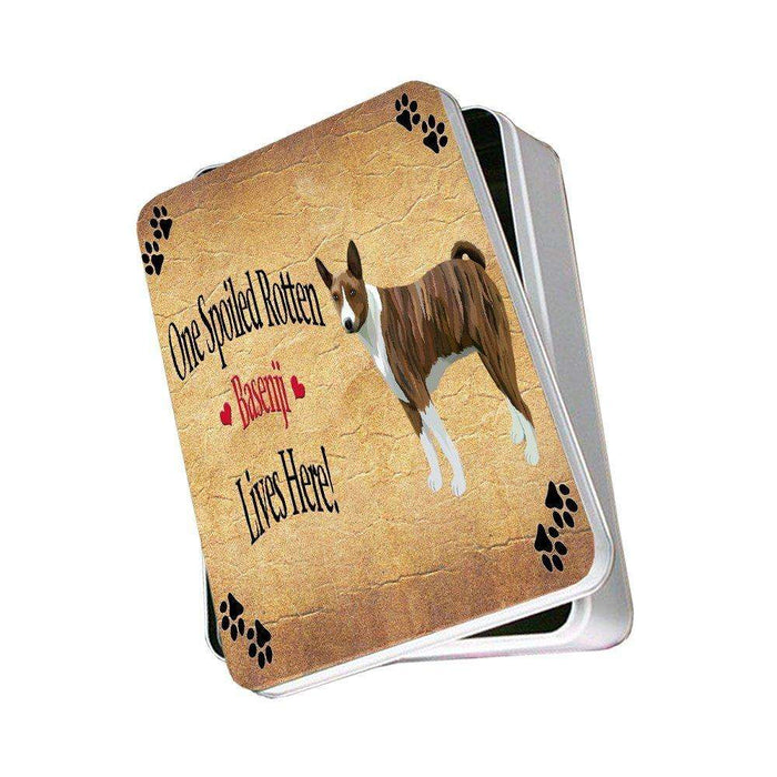 Basenji African Hunting Spoiled Rotten Dog Photo Storage Tin