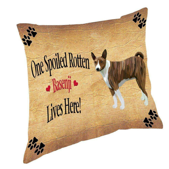 Basenji African Hunting Spoiled Rotten Dog Throw Pillow