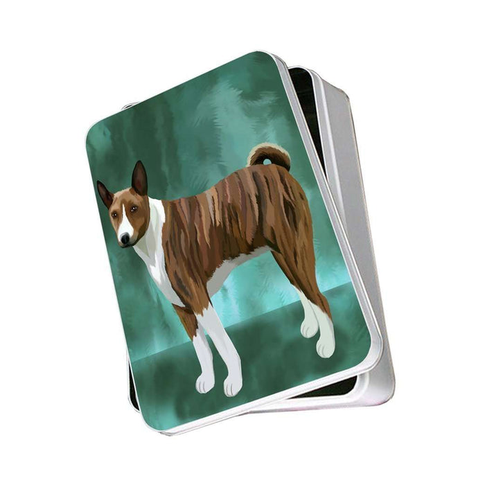 Basenji Dog Photo Storage Tin