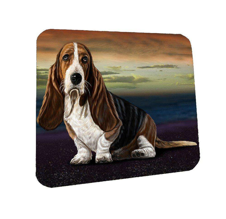 Basset Hound Dog Coasters Set of 4