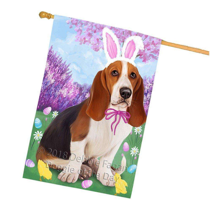Basset Hound Dog Easter Holiday House Flag FLG49006
