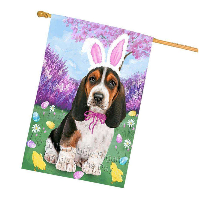 Basset Hound Dog Easter Holiday House Flag FLG49007