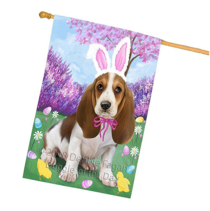 Basset Hound Dog Easter Holiday House Flag FLG49008