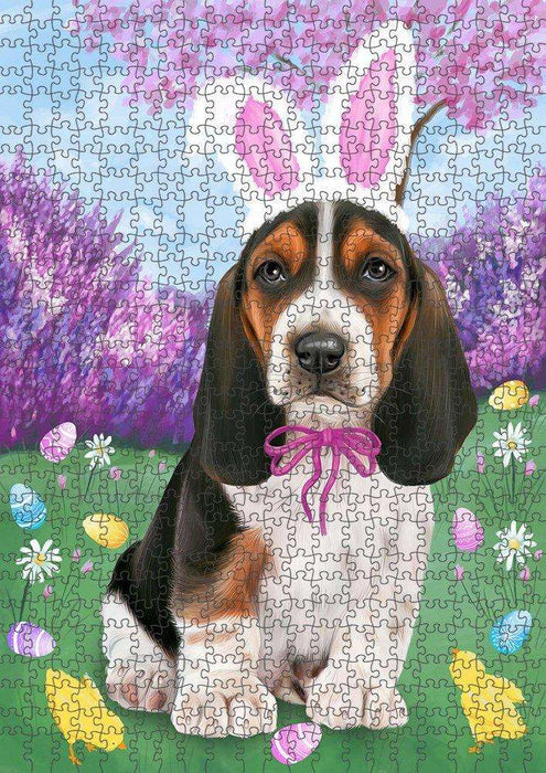 Basset Hound Dog Easter Holiday Puzzle with Photo Tin PUZL50169