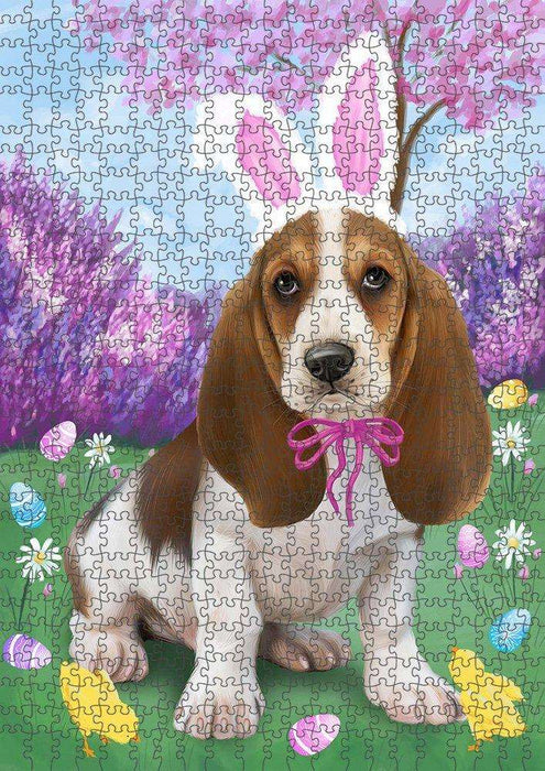 Basset Hound Dog Easter Holiday Puzzle with Photo Tin PUZL50172