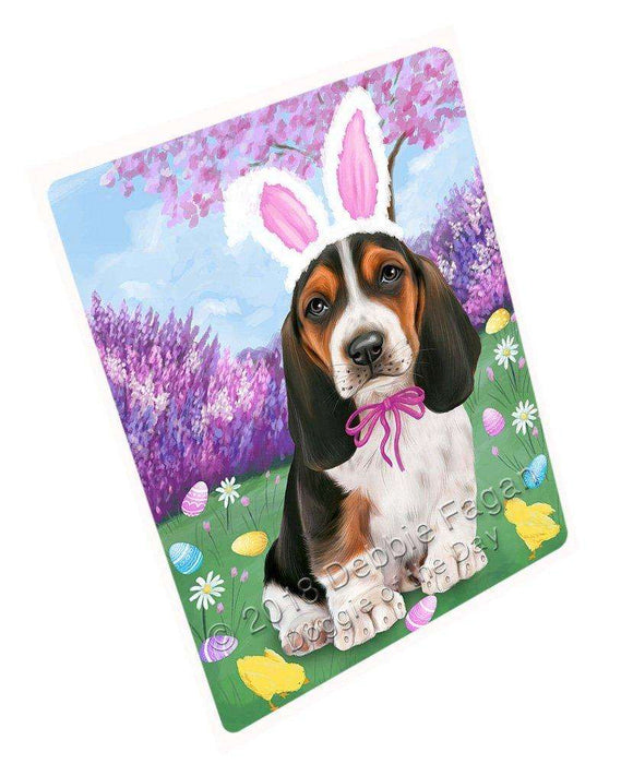 Basset Hound Dog Easter Holiday Tempered Cutting Board C50994